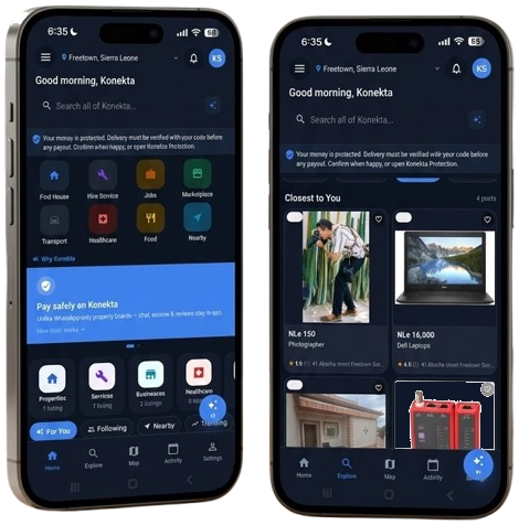 Konekta on two phones